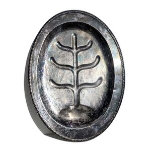 Vintage Oval Serving Tray Dish Appetizer Tray Ornate Tree Print Oneida Brookline